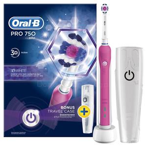 ORAL-B PRO 750 PINK SZCZOTECZKA + 1 KONCWKA + ETUI PODRӯNE - D16.513.UX - 2843460247