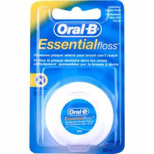 Ni Oral-B ESSENTIAL FLOSS 50m - klasyczna, woskowana nitka dentystyczna