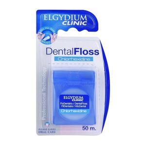 Elgydium DentalFloss Chlorhexidine 50 m - woskowana nitka dentystyczna z antybakteryjn...
