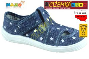 NAZO KAPCIE dziecice szkolne BAWENA 018 JEANS GWIAZDKI - 2860015983