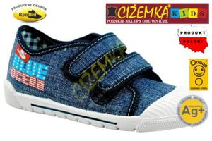 Renbut KAPCIE TRAMPKI DZIECICE 33383 PROFILOWANE Ag+ GRANAT JEANS (24-31)) - 2860016186