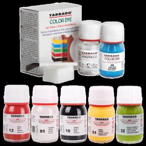 TARRAGO Color Dye Double Kit 25ml + 25ml (Paint, Preparer, Brush, Sponge) - Farby akrylowe do skr, jeansu i tkanin + cleaner, pdzelek, gbka - 2871862027