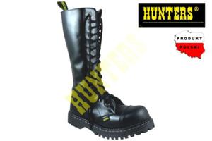 HUNTERS Glany Mega Dugie Wysokie 14S dziurkowe CZARNE bez ocieplenia - 2842028249