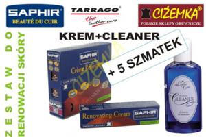 ZESTAW SAPHIR KREM Renovating cream + TARRAGO CLEANER + 5 SZMATEK RENOWACJA SKR 50 kolorw - 2842028386