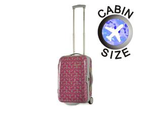 Maa walizka AMERICAN TOURISTER 66A*001 róowa z szarym wzorem - róowy