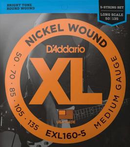 Struny D'ADDARIO Nickel EXL160-5 (50-135) 5str. - 2872981411