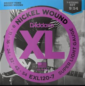 Struny D'ADDARIO XL Nickel EXL120-7 (09-54) 7str. - 2852174091