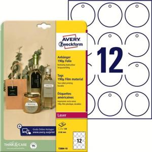 Etykiety/zawieszki foliowe 60mm okrge biae 190 - 2875777368