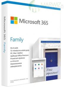 MS Office 365 Family (dawniej Home Premium) 32/64 bit 1ROK/ 6 KOMPUTERW PL ESD - 2861169205