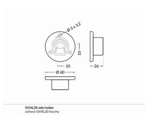 Uchwyt OVAL20 boczny szary /2szt/ - 2835209010