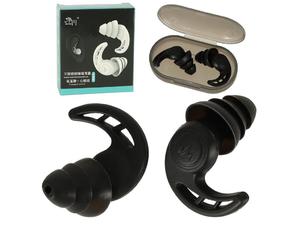 Zatyczki do uszu stopery do spania silikonowe Czarne Earplugs silicone sleep plugs Black - 2875664514