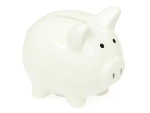 Skarbonka winka ceramiczna - biaa Ceramic piggy bank - white - 2859638206