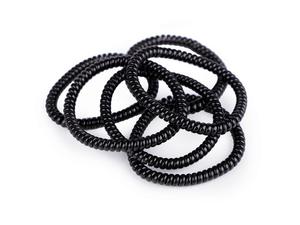 Gumki do wosw spiralki cienkie - czarne Thin spiral hair bands - black - 2859638209