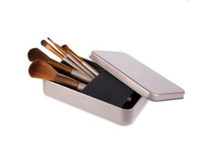 Pdzle do makijau zestaw 12 sztuk w metalowym etui Makeup brushes set of 12 pieces in a metal case - 2859638232