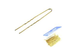 Szpilki karbowane fryzjerskie 45 mm- zote - 36 szt Corrugated hairdressing pins 45 mm - gold - 36 pcs - 2859638250