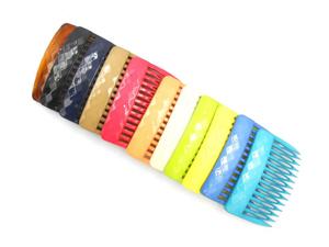 Grzebyk plastikowy kolorowy do wosw 48x70mm #2 Plastic hair comb 48x70mm # 1 - 2859638329