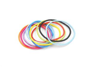 Gumki do wosw cienkie kolorowe kpl.10szt Thin and colored hair bands, set of 10 pcs - 2859638353