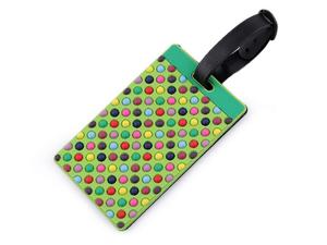 Identyfikator do bagau adreswka zielony w kropki Luggage tag green tag with dots - 2862844765