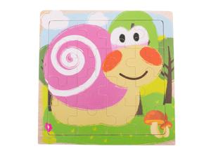 Puzzle drewniane ukadanka limak Wooden snail jigsaw puzzle - 2864663354