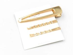 Zestaw 5 szt spinka i wsuwki w kolorze zotym #1 Set of 5 pieces of a clip and gold-colored hair pins - 2864663358