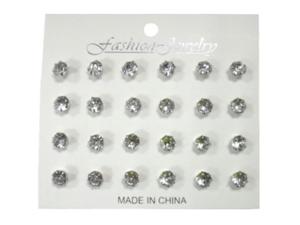 Zestaw 12 par kolczyków srebrnych wkrętki Set of 12 pairs of silver stud earrings - 2866824312