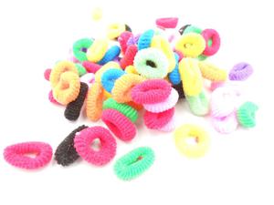 Frotki gumki mini do wosw Kolorowe 10 szt Mini hair elastic bands Colorful 10 pcs - 2866824320