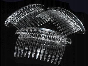 Grzebyk plastikowy do wosw 80x46 mm Transparentny Plastic hair comb 80x46 mm Transparent - 2868313614