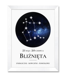 Obraz znak zodiaku Blinita biaa rama - 2871452693