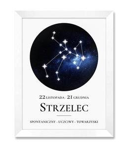 Obraz znak zodiaku Strzelec biaa rama - 2871452699