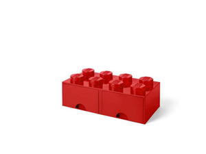 LEGO 40061730 Pojemnik na klocki z szufladami 4x2 czerwony - 2854593512