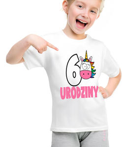 T-shirt Koszulka urodzinowa 6 Urodziny Jednoroec - 2871127341