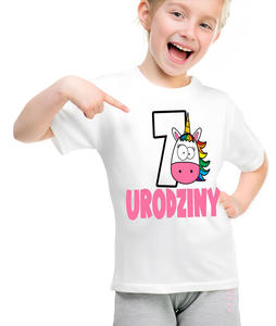 T-shirt Koszulka urodzinowa 7 Urodziny Jednoroec