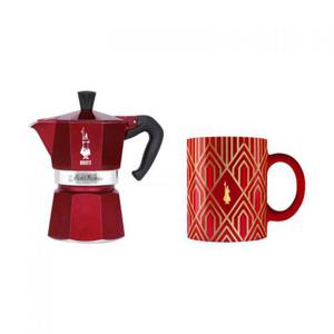 Bialetti - Deco Glamour - Moka Express 3tz Czerwona + Kubek - 2877918542