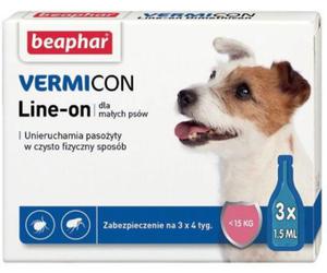 Beaphar LINE-ON VERMICON Krople dla psw S 1,5ml x3 - 2878014025