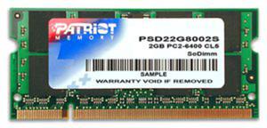 Pami Patriot Memory Signature PSD22G8002S (DDR2 SO-DIMM; 1 x 2 GB; 800 MHz; CL6) - 2878737754