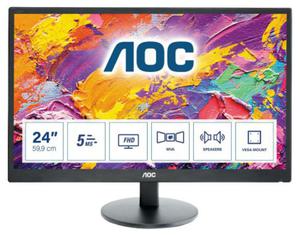 Monitor AOC M2470SWH (23,6\"; MVA; FullHD 1920x1080; HDMI, VGA; kolor czarny) - 2876394412