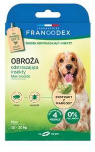 FRANCODEX Obroa dla rednich psw od 10 kg do 20 kg odstraszajca insekty - 4 miesice ochrony - 60 - 2878393407