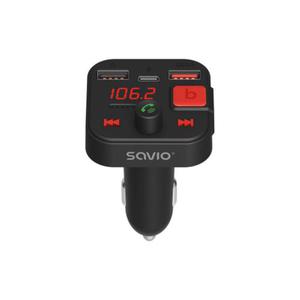 SAVIO TR-15 TRANSMITER FM Z WYWIETLACZEM, BLUETOOTH I ADOWARK PD USB-C USB-A QUICK CHARGE, BASS B - 2877705319