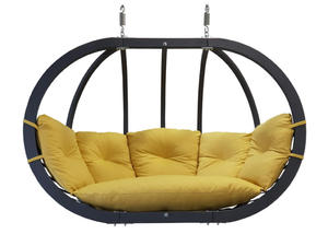 Fotel hamakowy drewniany podwjny, Swing Chair Double antracyt - 2859804733