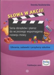 Sowa w akcji Ubrania zabawki i przybory szkol Seria obrazkw i plansz do wczesnego wspomagania rozwoju mowy - 2860970922