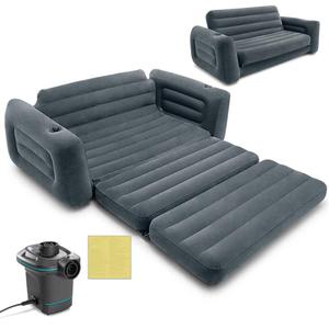 Materac dwuosobowy, sofa, Intex, 224x203x66 cm, czarny - 2870173662