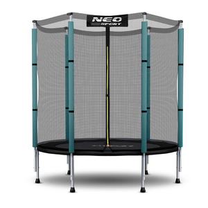 Trampolina ogrodowa dla dzieci, siatka, 140 cm, Neo-Sport, czarny, niebieski - 2877930071