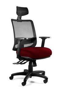 Fotel ergonomiczny do biura, Saga Plus, deepred - 2873531359