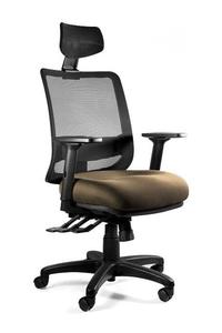 Fotel ergonomiczny do biura, Saga Plus, taupe - 2873531366