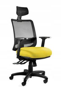 Fotel ergonomiczny do biura, Saga Plus, mustard - 2873531367