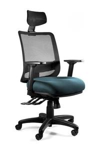 Fotel ergonomiczny do biura, Saga Plus, steelblue - 2873531371