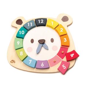 Kolorowy zegar Mi Drewniana zabawka edukacyjna Tender Leaf Toys - 2871493572