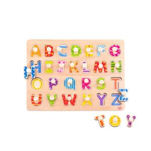 Drewniane Puzzle Ukadanka z Pinezkami Alfabet TOOKY TOY - 2871493762