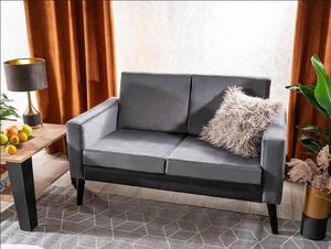 DARLA Velvet Sofa | Tkanina | Szary Bluvel 14 | Nogi wenge | z PL | DOSTPNA OD RKI - 2869317445