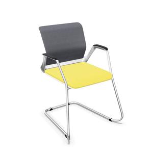 YOUTEAM Krzeso konferencyjne FRAME CHAIR CF UPH STB PEARL WHITE | Tapicerowane Oparcie i Siedzisko | na pozie | Wersja perowobiaa PW | Podokietniki | Sztaplowanie - 2877744092